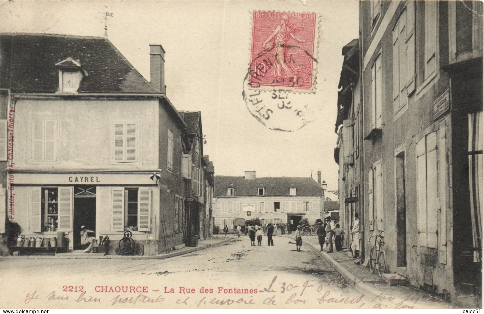 Chaource - La Rue Des Fontaines "animés" "pionnière 1903" - Chaource