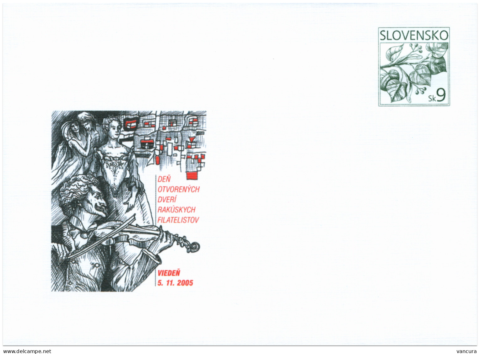 COB 72 Slovakia  The Day Of The Open Door Of The Austrian Philatelists 2005 - Enveloppes