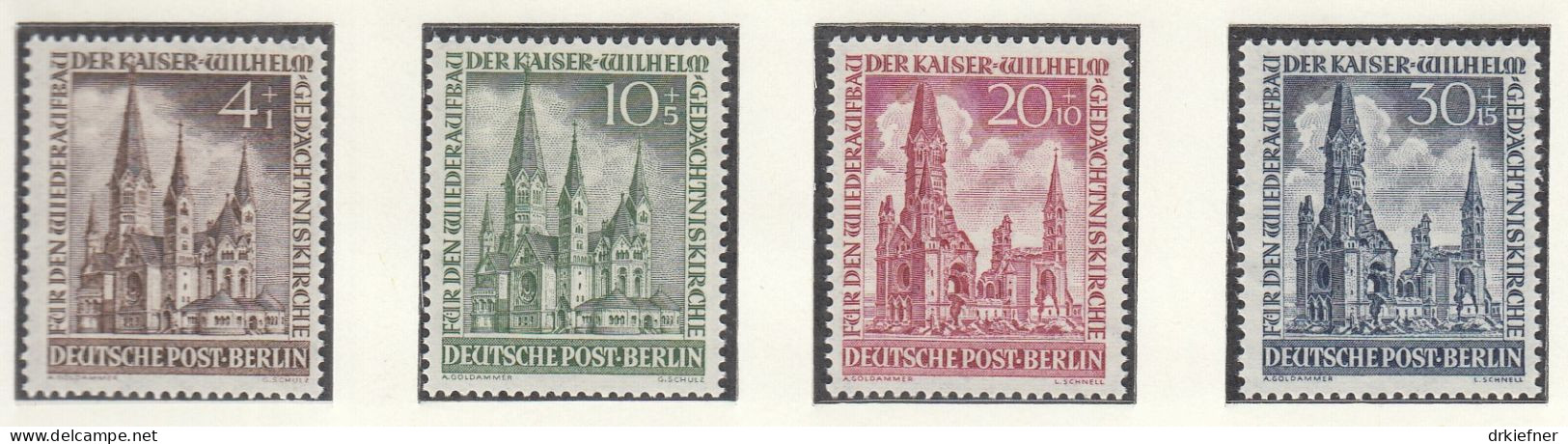 BERLIN  106-109, Ungebraucht *, Kaiser-Wilhelm-Gedächtniskirche, 1953 - Ungebraucht