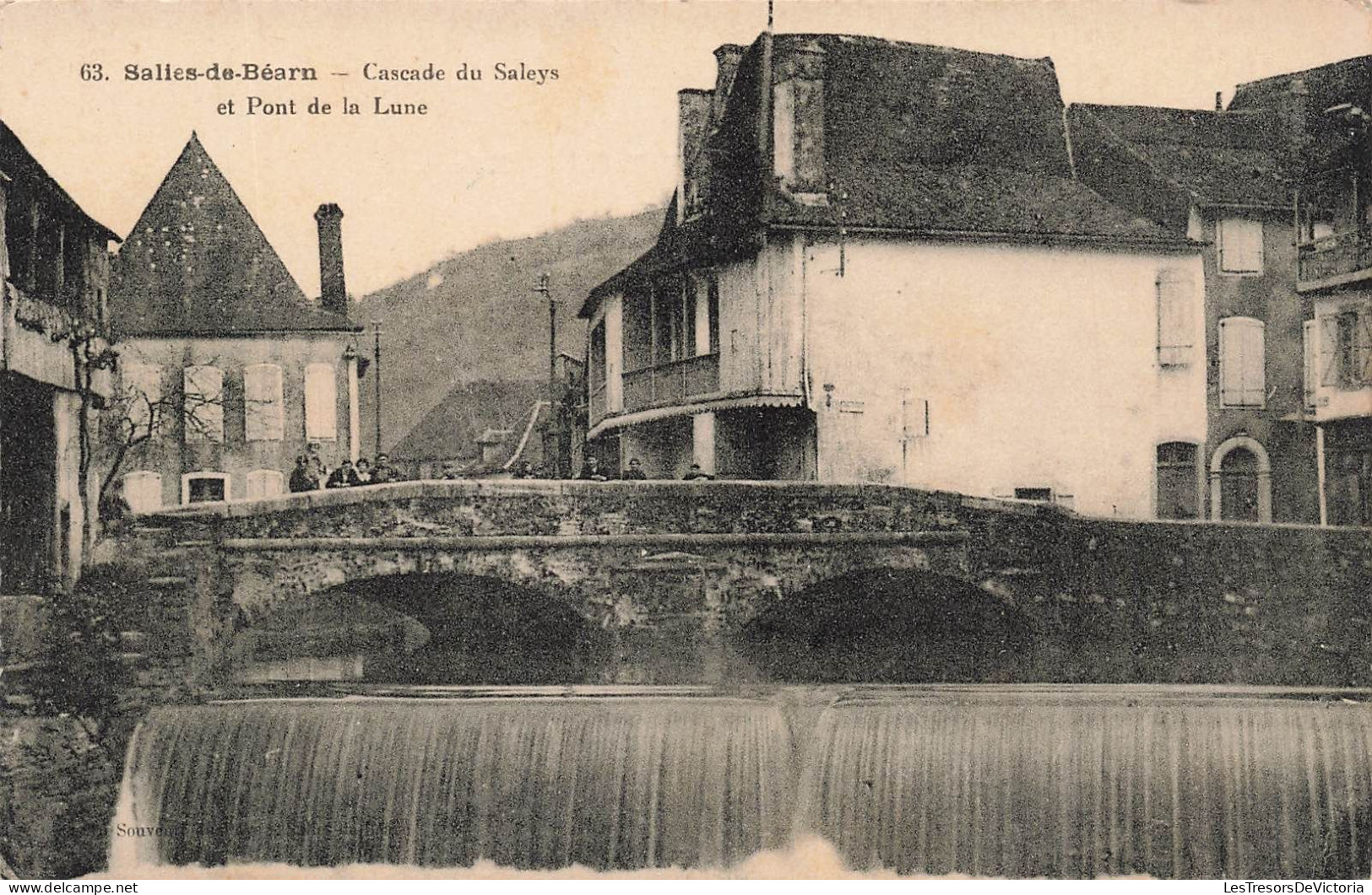 FRANCE - Salies De Béarn - Vue Sur La Cascade Du Saleys  Et Pont De La Lune - Vue Générale - Carte Postale Ancienne - Salies De Bearn