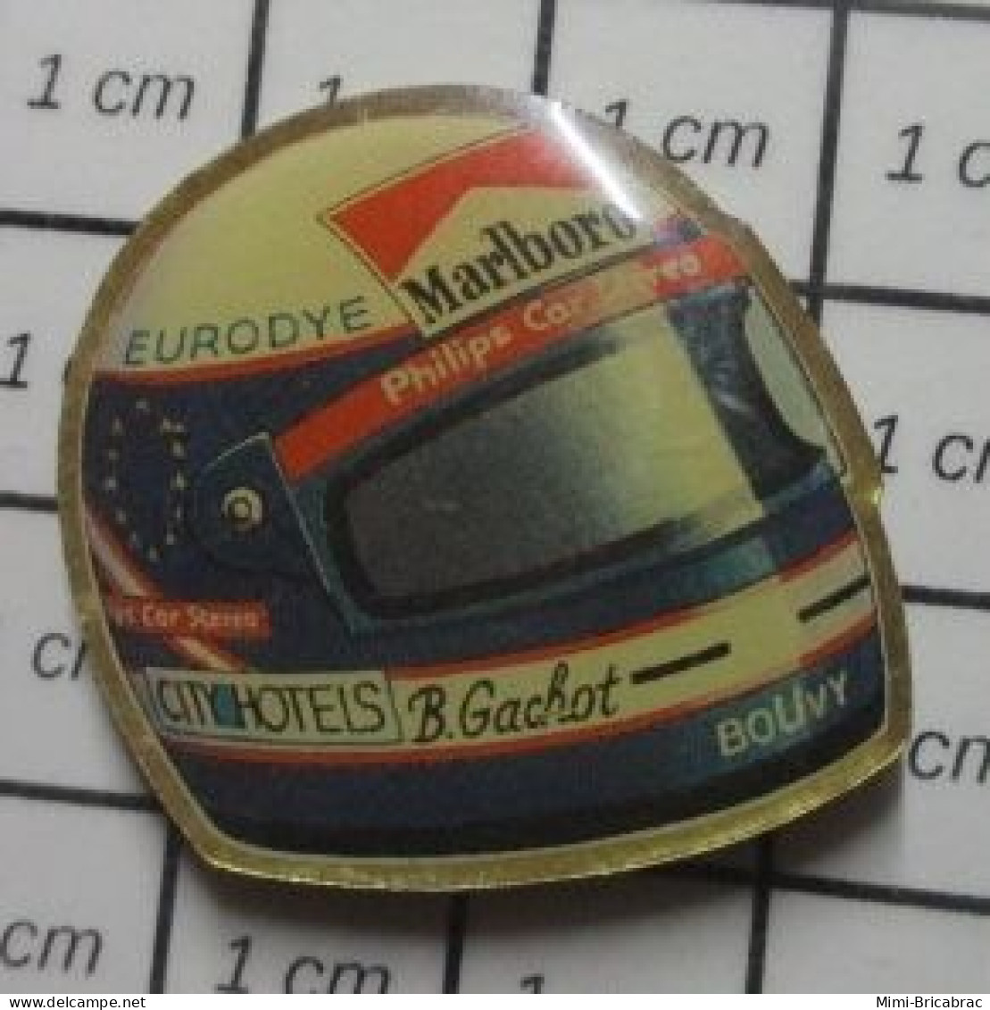 1618B Pin's Pins / Beau Et Rare / SPORTS / FORMULE 1 CASQUE DU PILOTE B "Buster" GACHOT - Autorennen - F1