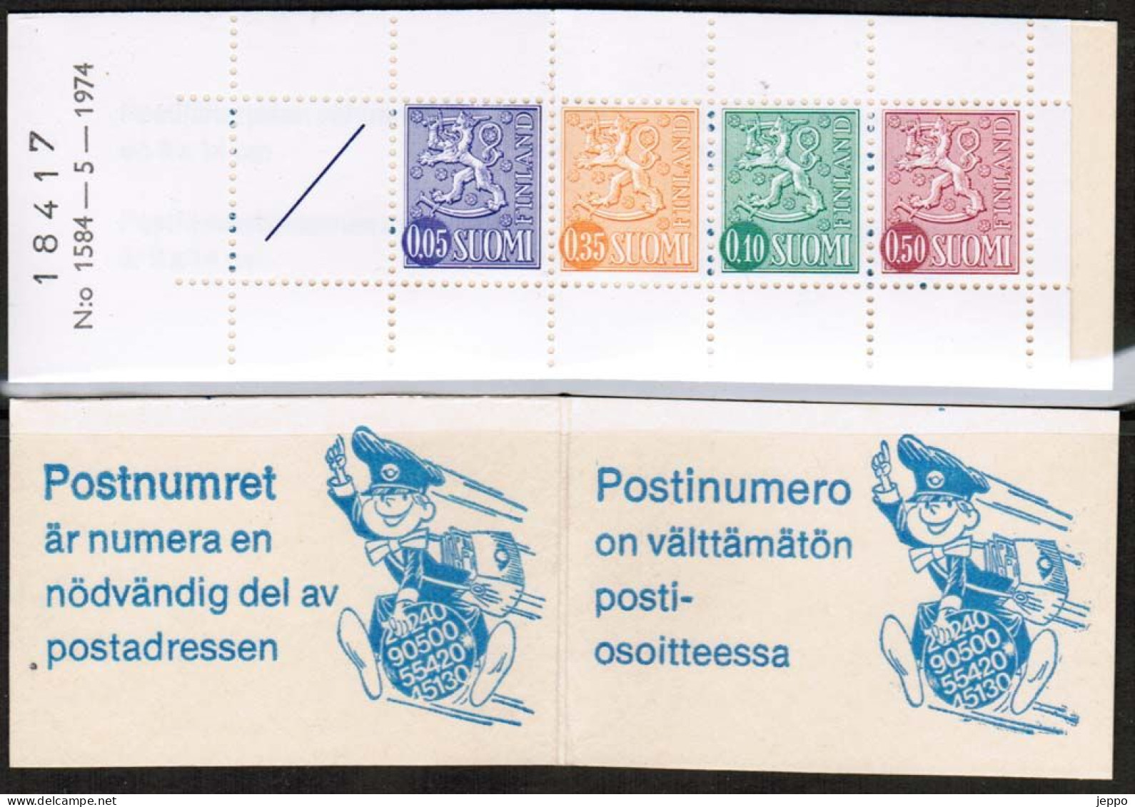 1974 Finland, Slot Machin Booklet Facit HA 10 M 1584 KnC H **. - Markenheftchen