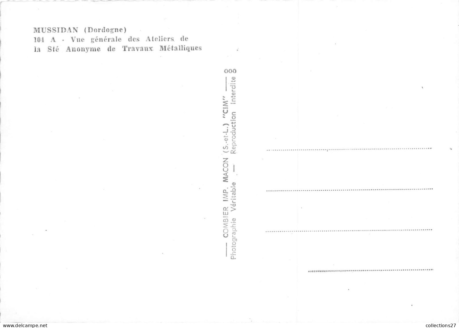 24-MUSSIDAN- VUE GENERALE DES ATELIERS DE LA STE ANONYME DE TRAVAUX METALIQUES - Mussidan