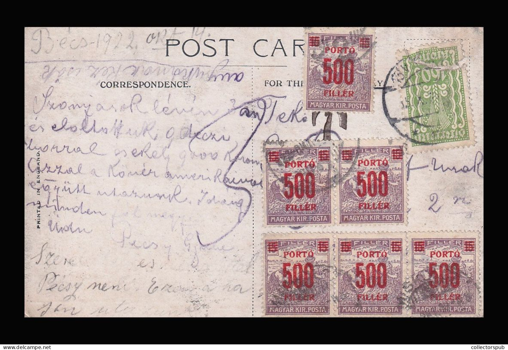 1923. Postcard From Austria, With Postage Due Stamp - Brieven En Documenten