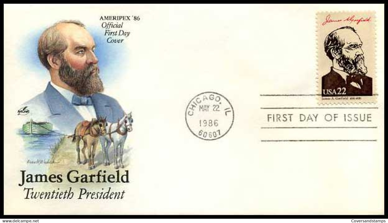 USA - FDC - Ameripex: Presidents Of The United States - James Garfield                           - 1981-1990