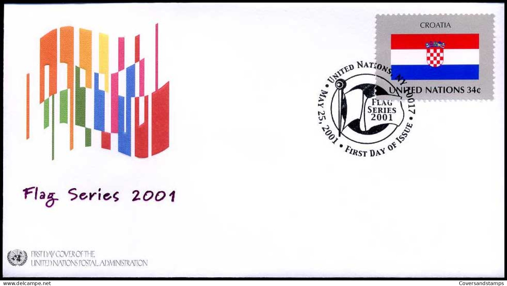 U.N.O. - FDC - Flag Series 2001 - Kroatië                                  - Sonstige & Ohne Zuordnung