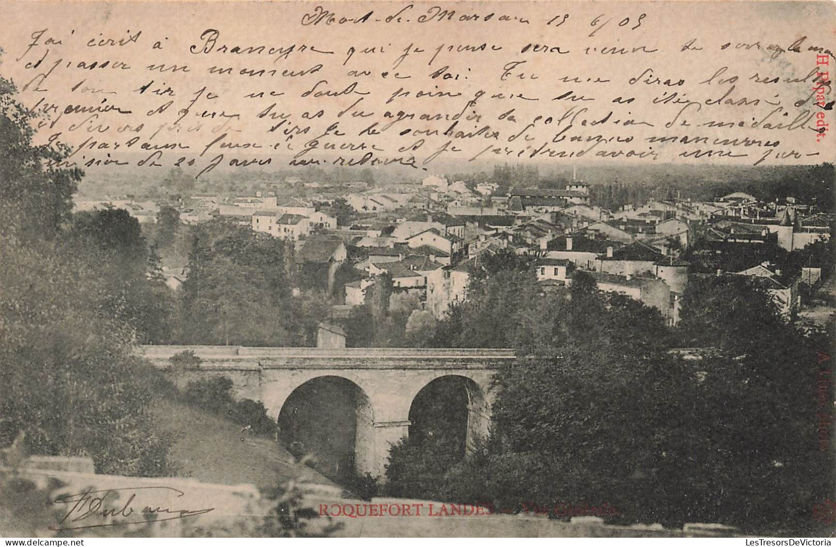 FRANCE -  Roquefort - Landes - Vue Générale - Vue Sur Une Partie De La Ville - Carte Postale Ancienne - Roquefort