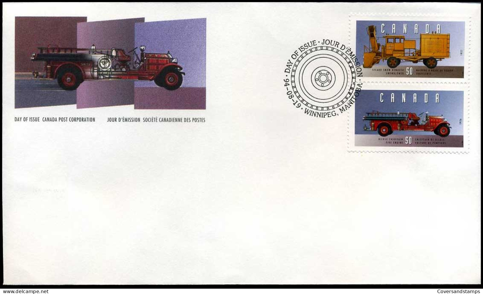 Canada - FDC Randweerwagen                                               - 1991-2000