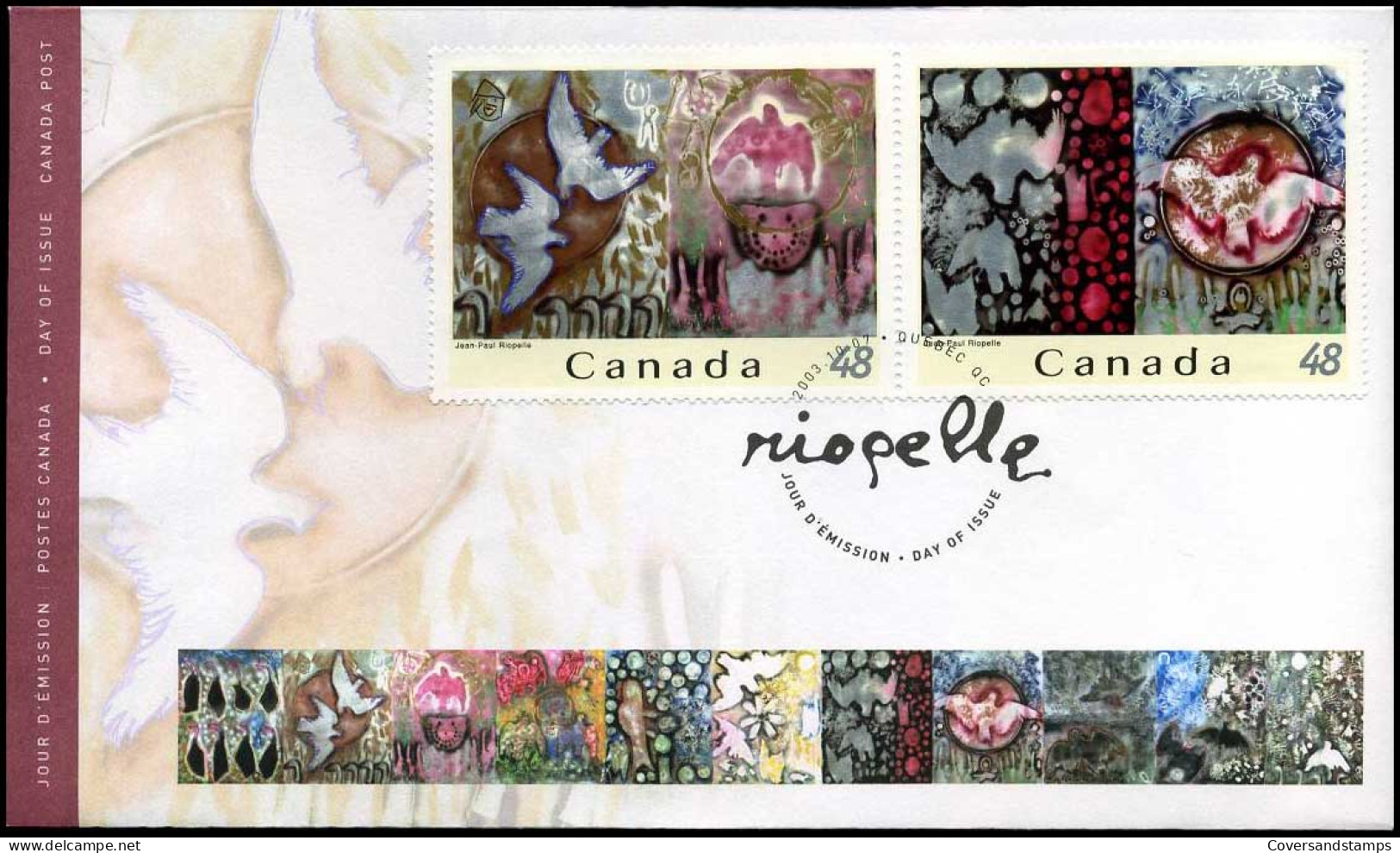 Canada - FDC - Jean-Paul Riopelle  -  07-10-2003                            - 2001-2010