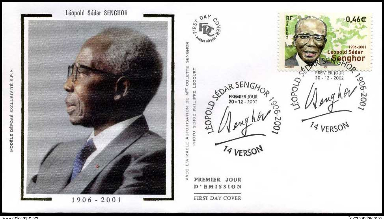 Frankrijk - FDC Op Zijde - Léopold Sédar Senghor                           - 1990-1999
