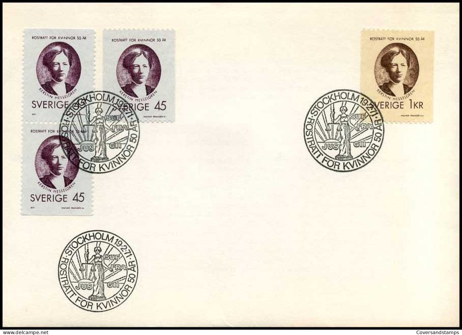 Zweden - FDC - The 50th Anniversary Of Woman Suffrage - - FDC