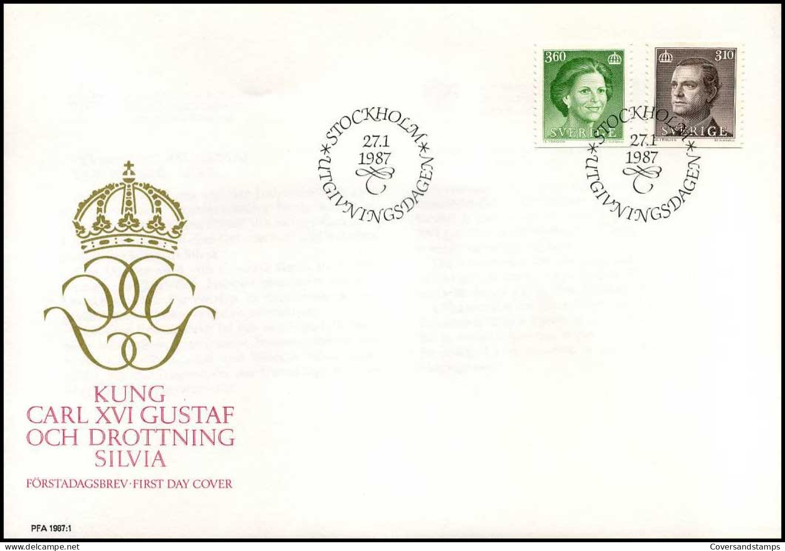 Zweden - FDC - Koning Carl Gustaf XVI - - FDC