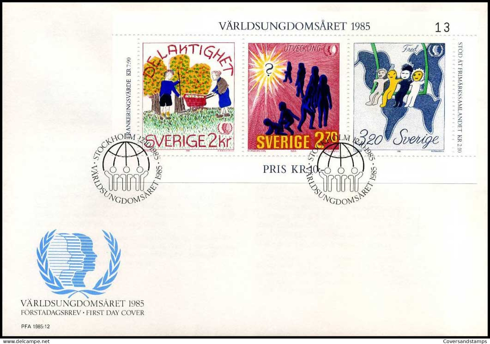 Zweden - FDC - Världsungdomsaret  - - FDC