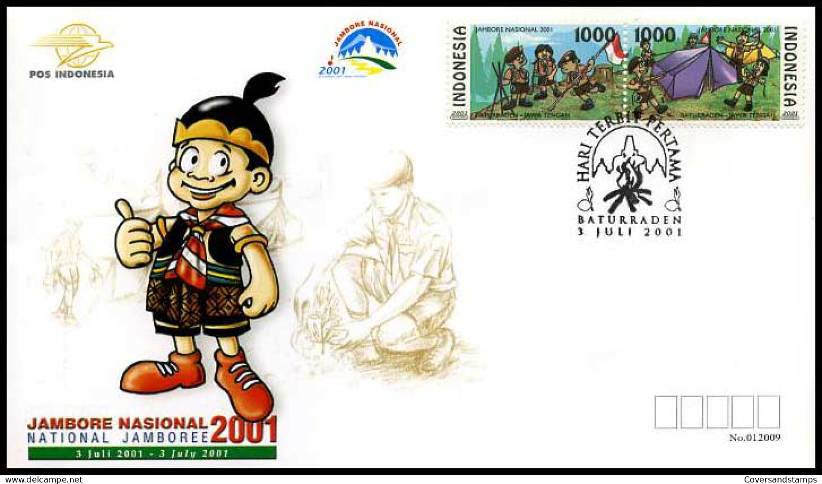 Indonesië - FDC - Jambore Nasional 2001                             - Indonesia