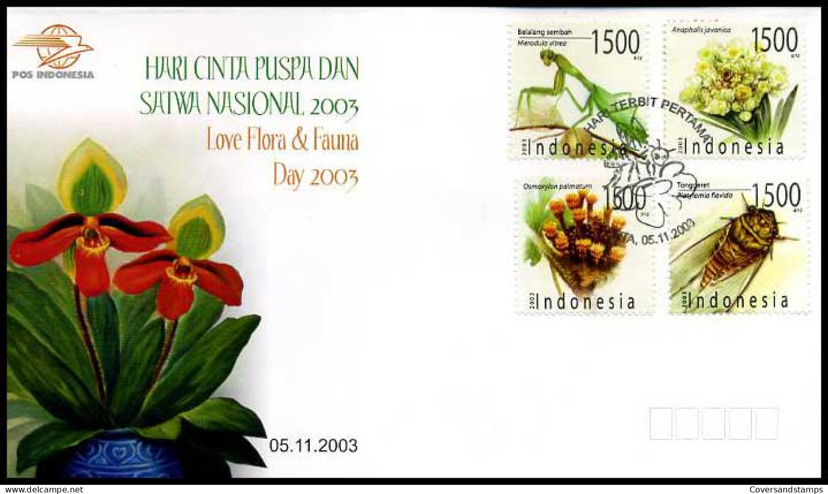 Indonesië - FDC -  Love Flora & Fauna Day 2003                  - Indonesia