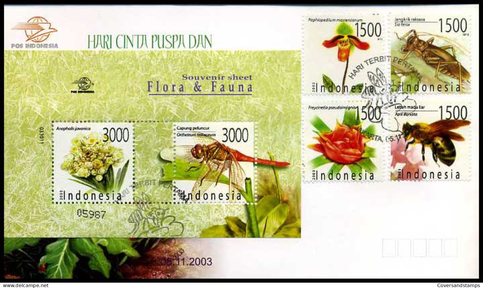 Indonesië - FDC -  Love Flora & Fauna Day 2003                  - Indonesia