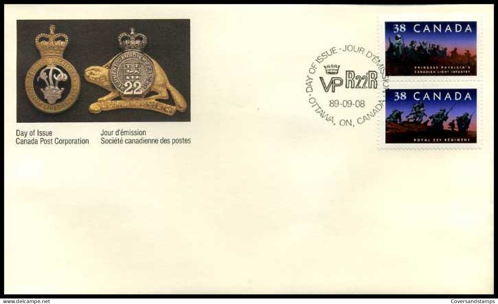 Canada - FDC - Anniversaries Of Two Canadian Infantry Regiments                    - 1981-1990