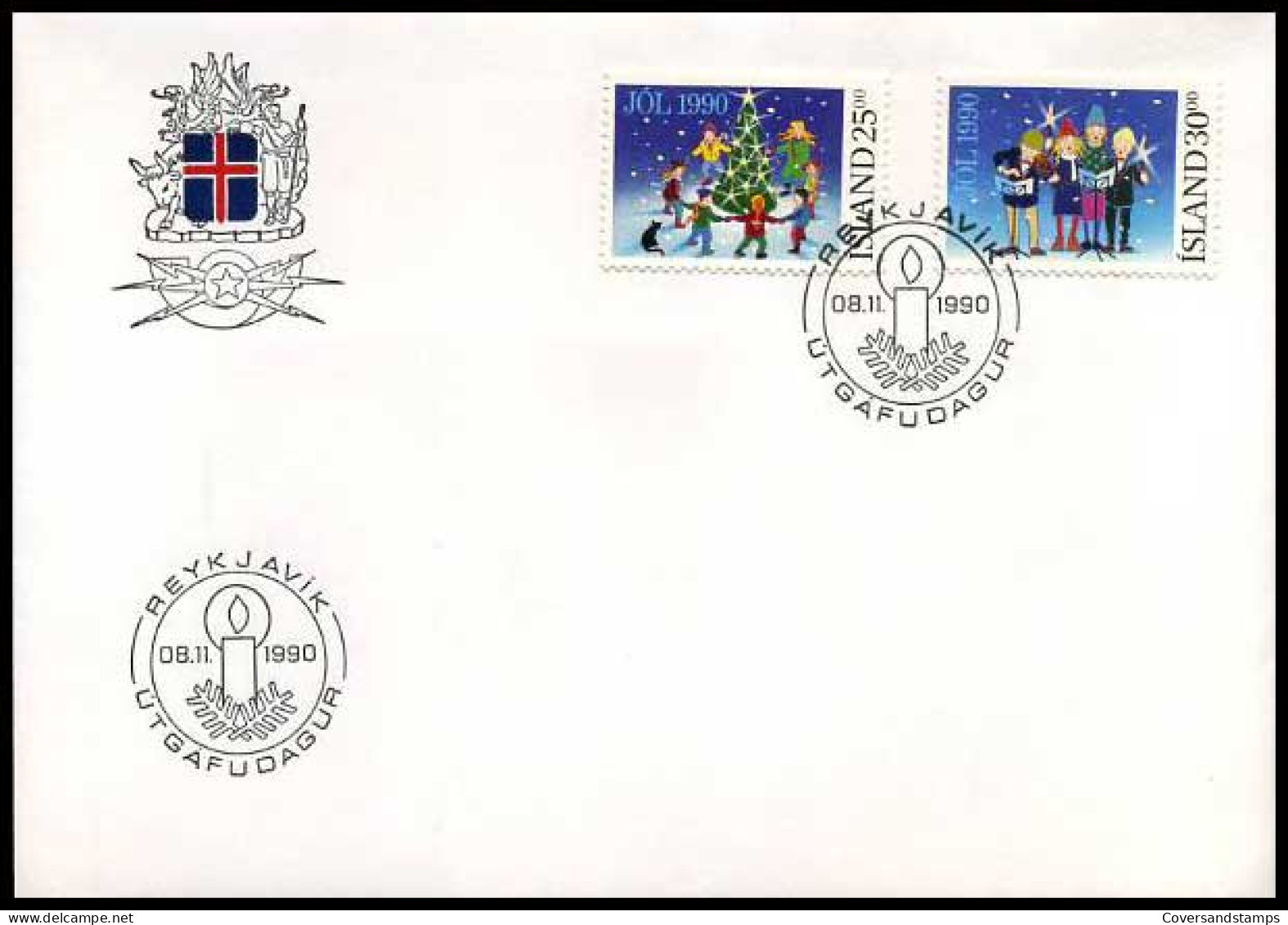 IJsland - FDC -  Kerstmis 1990                  - Christentum