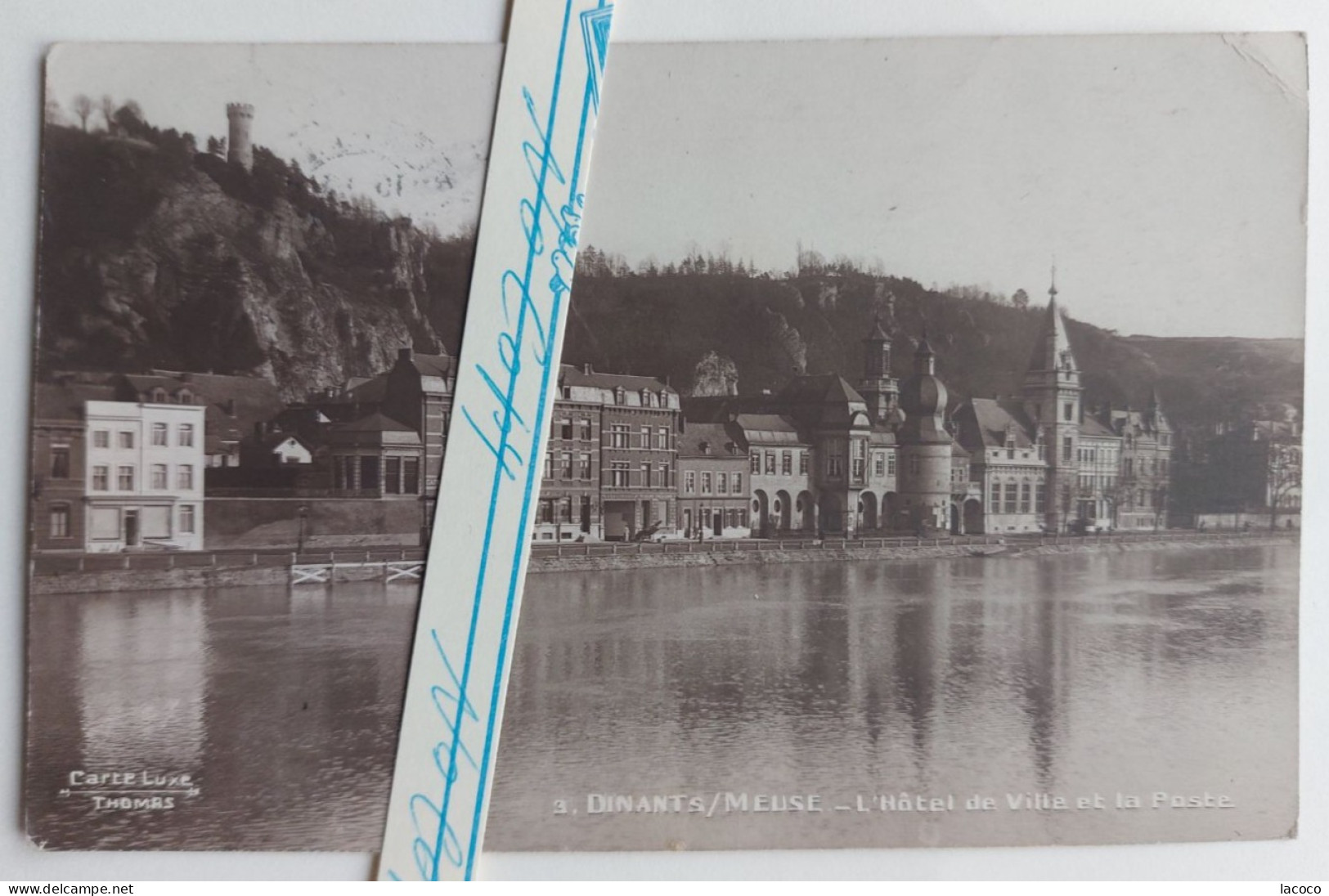 4  DINANT. Hôtel De Ville Et Poste Carte Photo Thomas. Postée 1919 - Dinant
