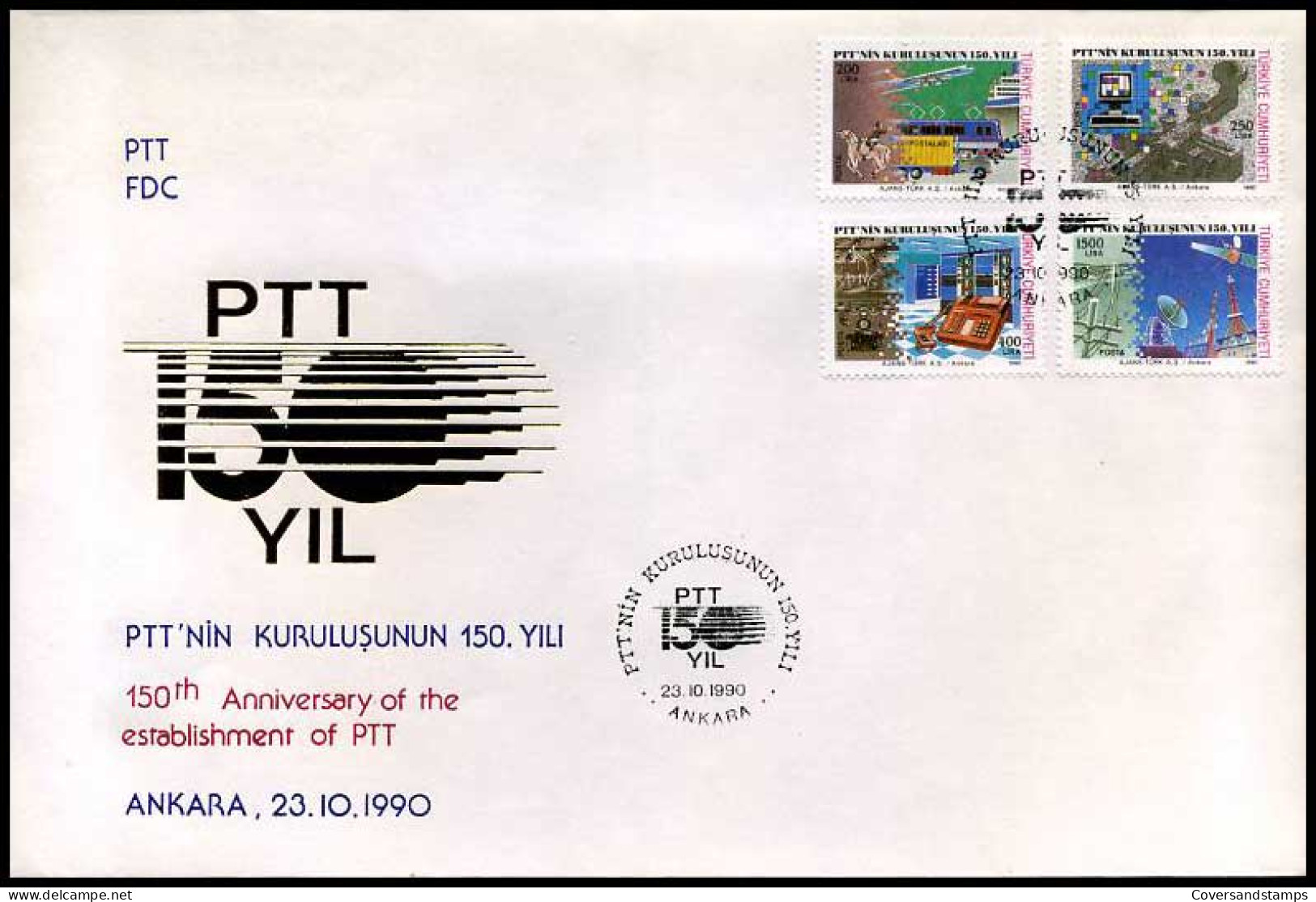 Turkije - FDC -  150th Anniversary Of The Establishment Of PTT             - FDC