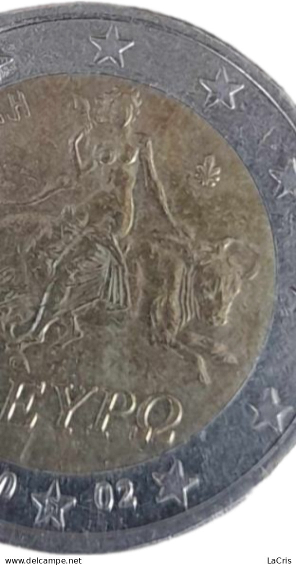Error 2002s Greek 2 Euro Coin (2 Nummer Error And More..) - Errores Y Curiosidades