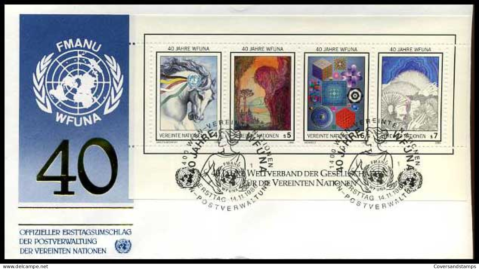Verenigde Naties - FDC - 40 Jahre WFUNA                     - Autres & Non Classés