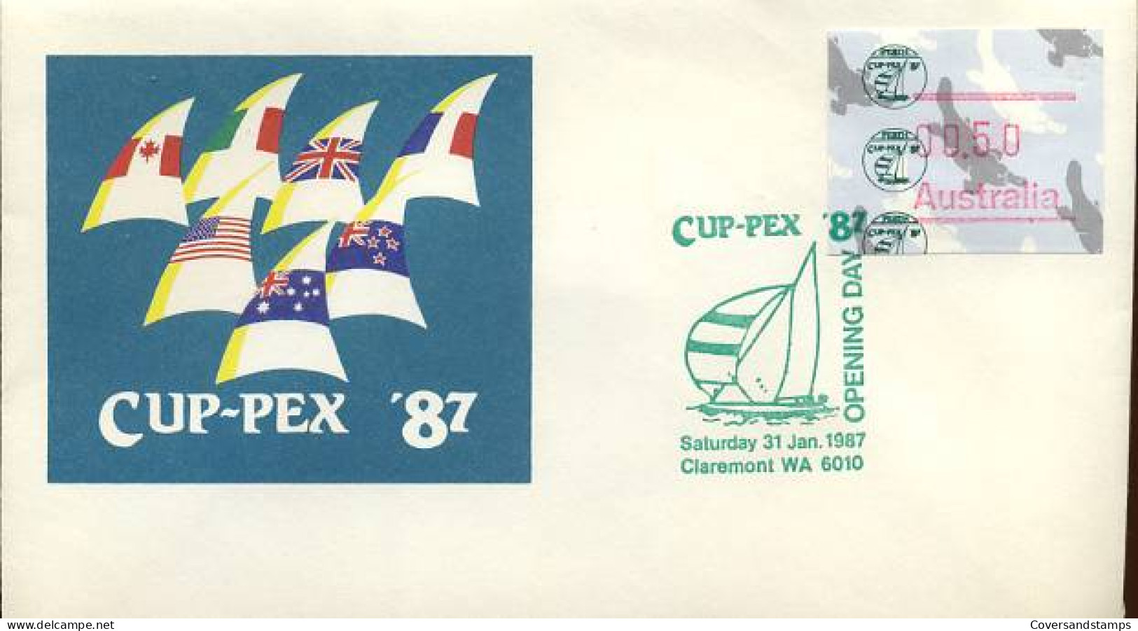 Australië  - FDC - Cup-pex '87   Automaat Vignet                     - Sobre Primer Día (FDC)