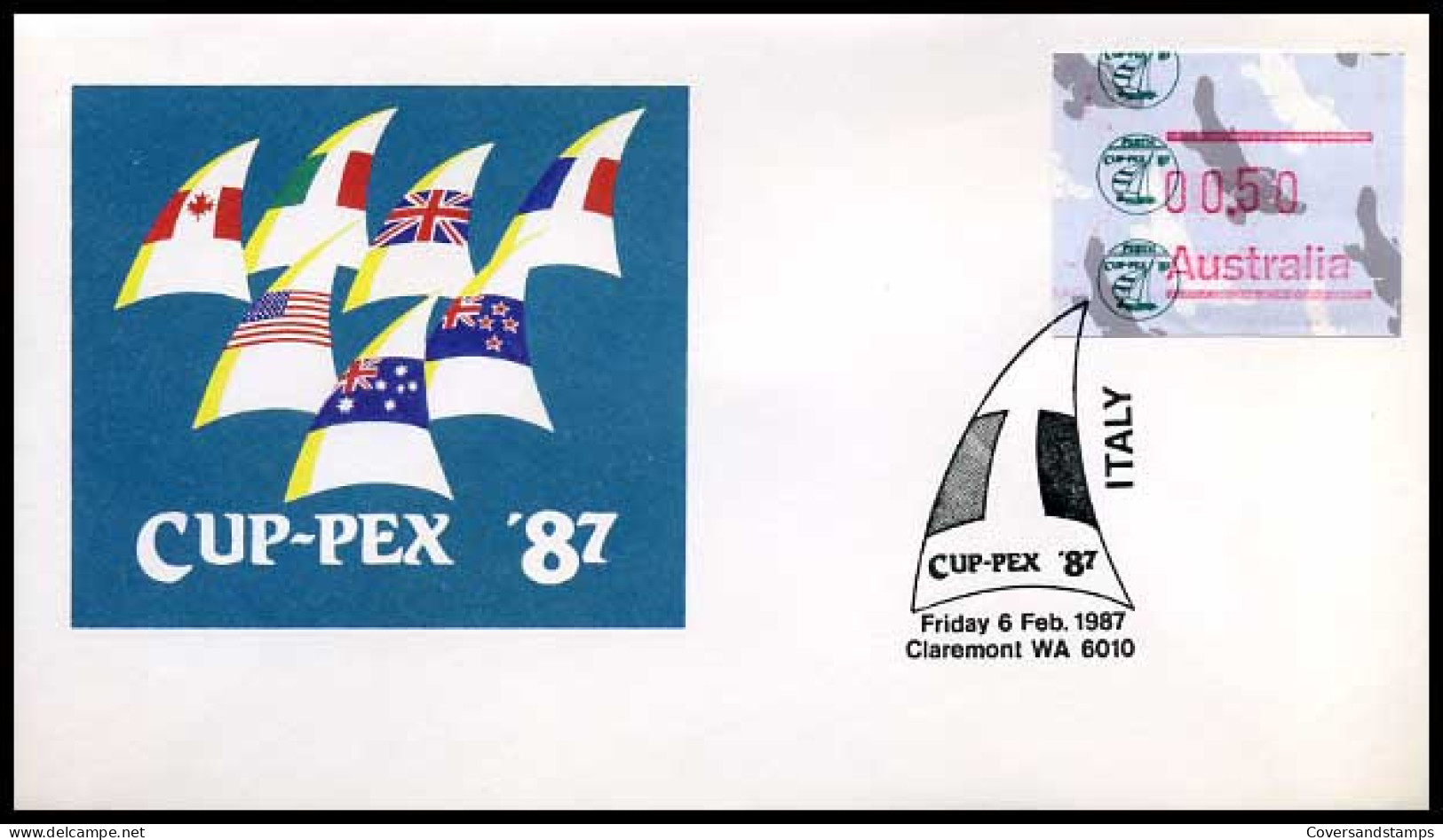 Australië  - FDC - Cup-pex '87   Automaat Vignet                - Sobre Primer Día (FDC)