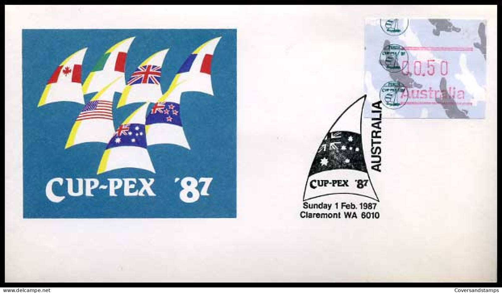Australië  - FDC - Cup-pex '87   Automaat Vignet                - Omslagen Van Eerste Dagen (FDC)