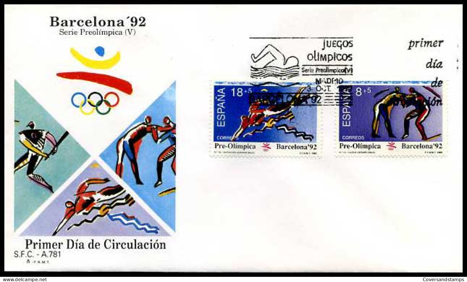 Spanje - FDC -  Olympische Spelen Barcelona 1992          - FDC