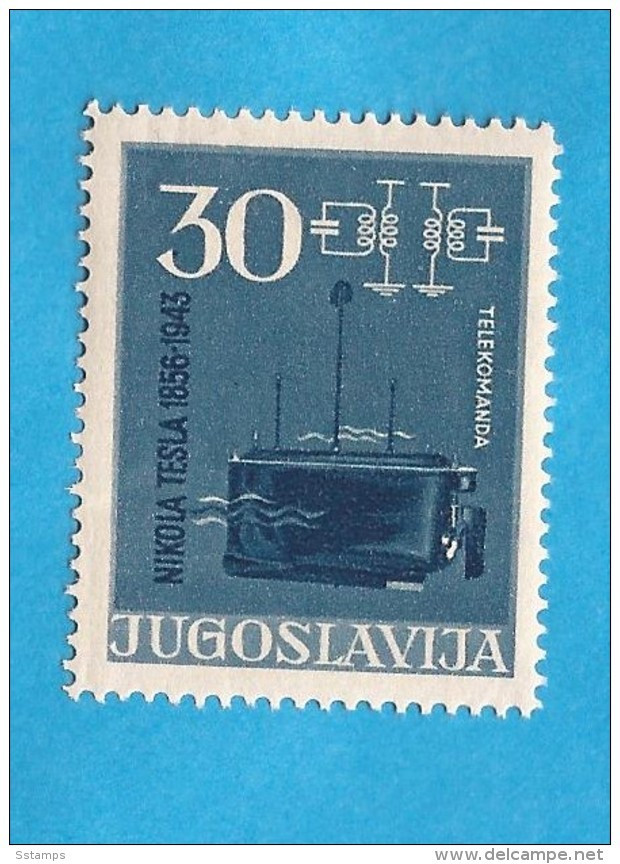 1956 793 C  JUGOSLAVIJA JUGOSLAWIEN JUGOSLAVIA NIKOLA TESLA RARO PERFORATION 12 1-2  MNH - Sin Dentar, Pruebas De Impresión Y Variedades