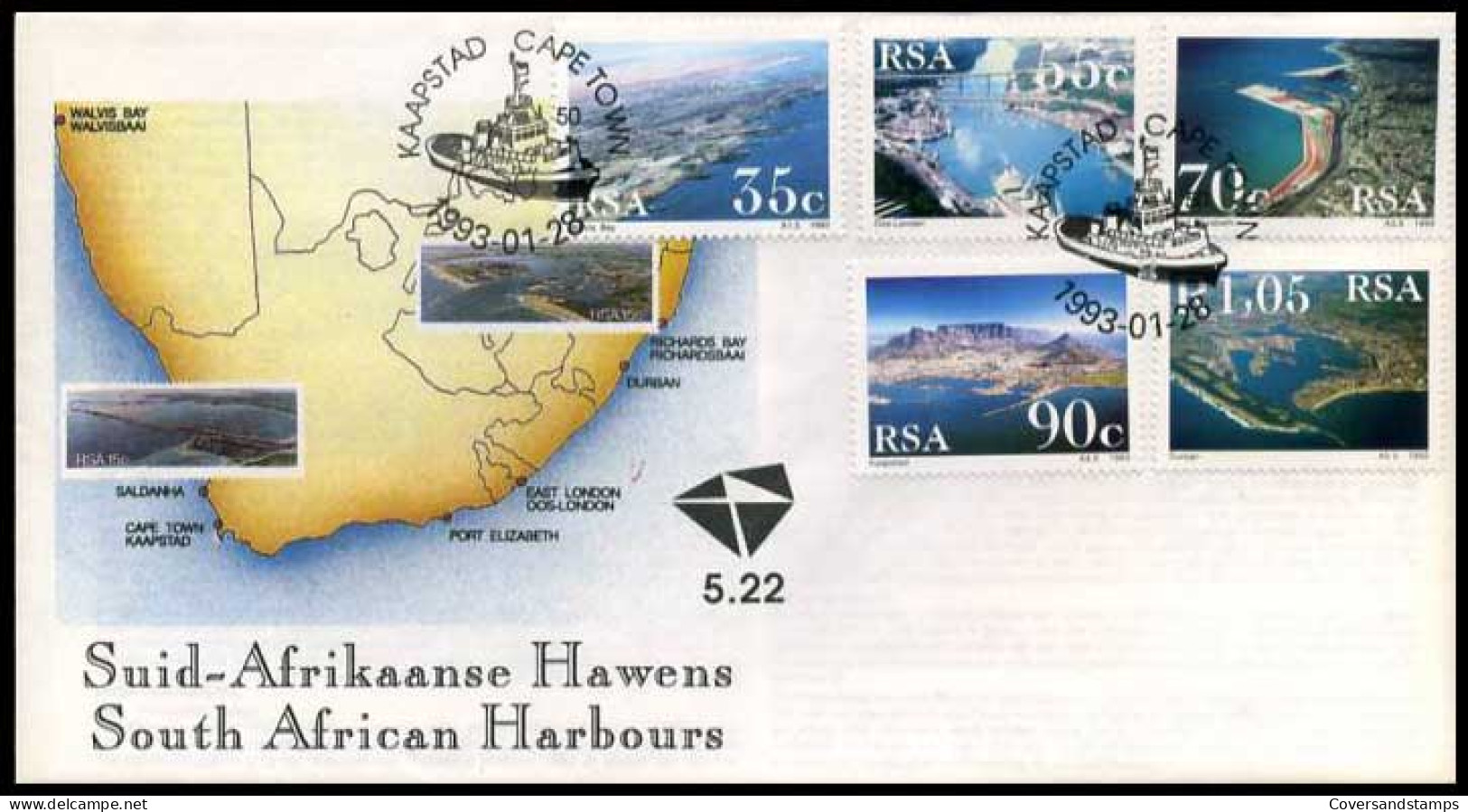 Zuid-Afrika - FDC -  Zuid-Afrikaanse Havens                - FDC