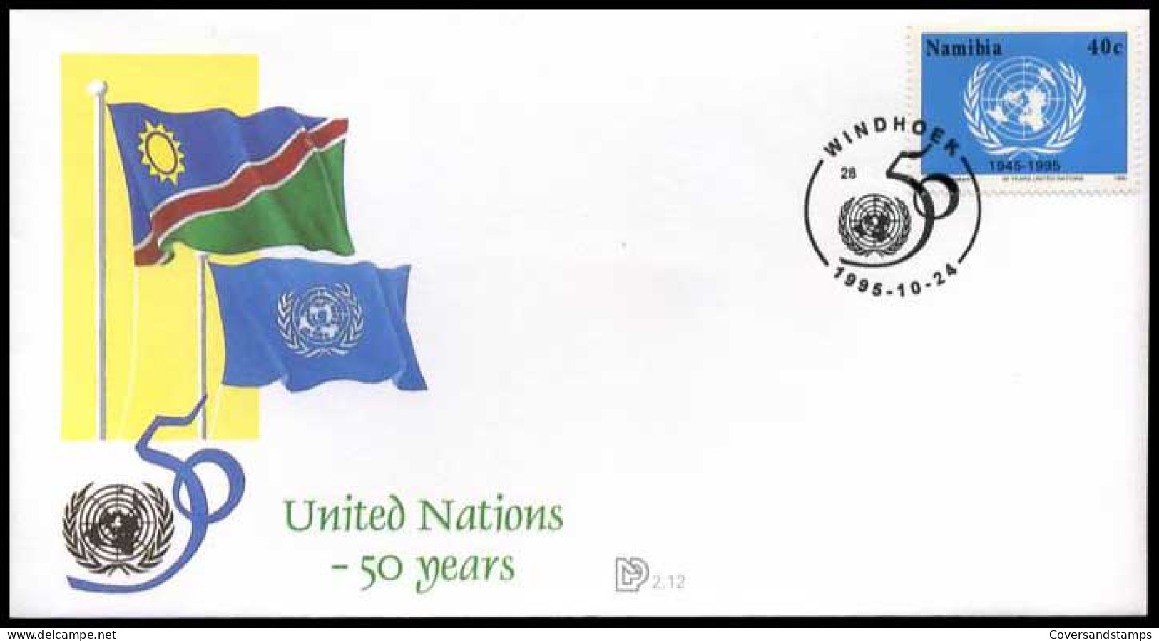 Namibië - FDC -   United Nations - 50 Years             - Namibia (1990- ...)