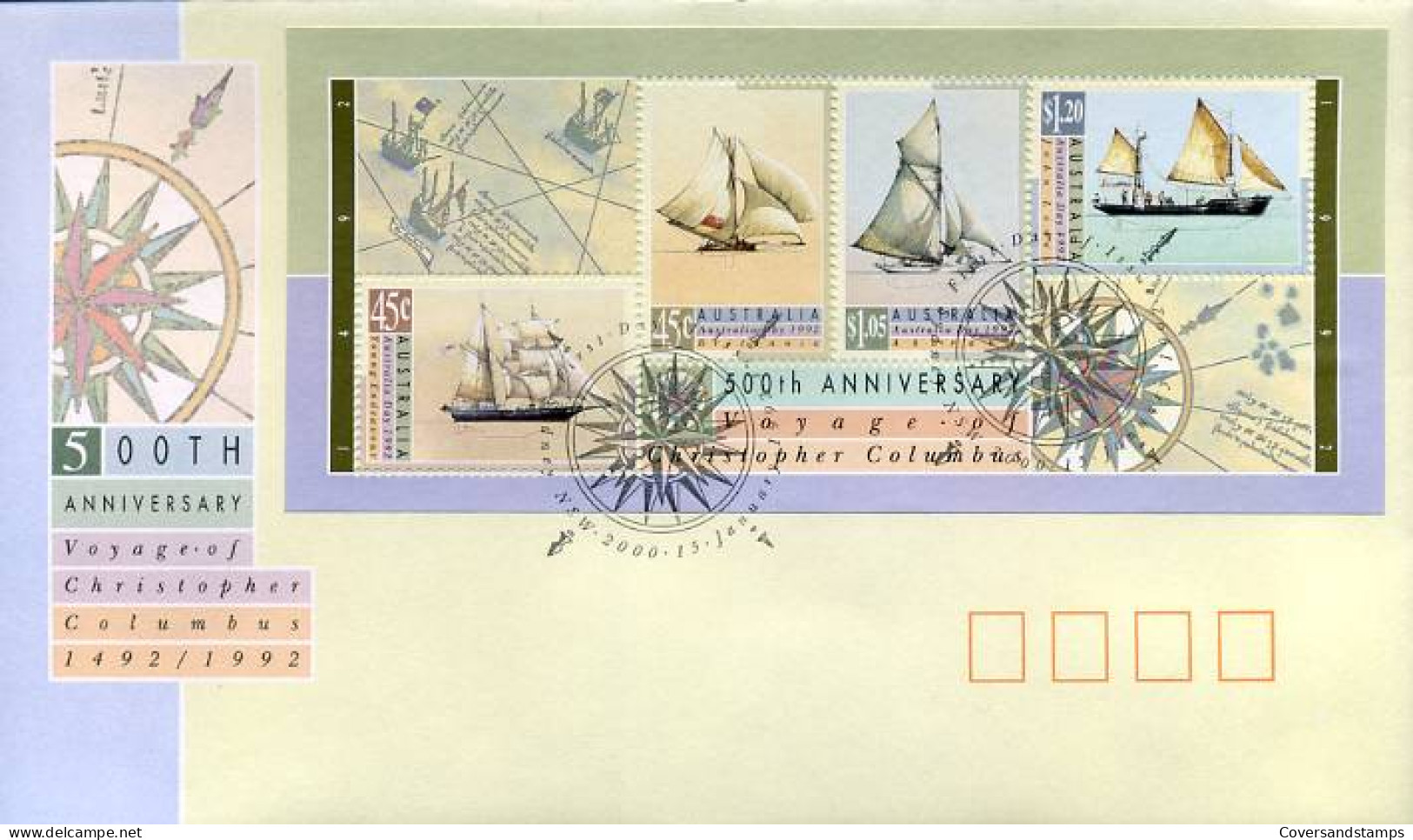 Australië  - FDC -  500th Anniversary Of Chistopher Columbus' Voyage                       - Premiers Jours (FDC)