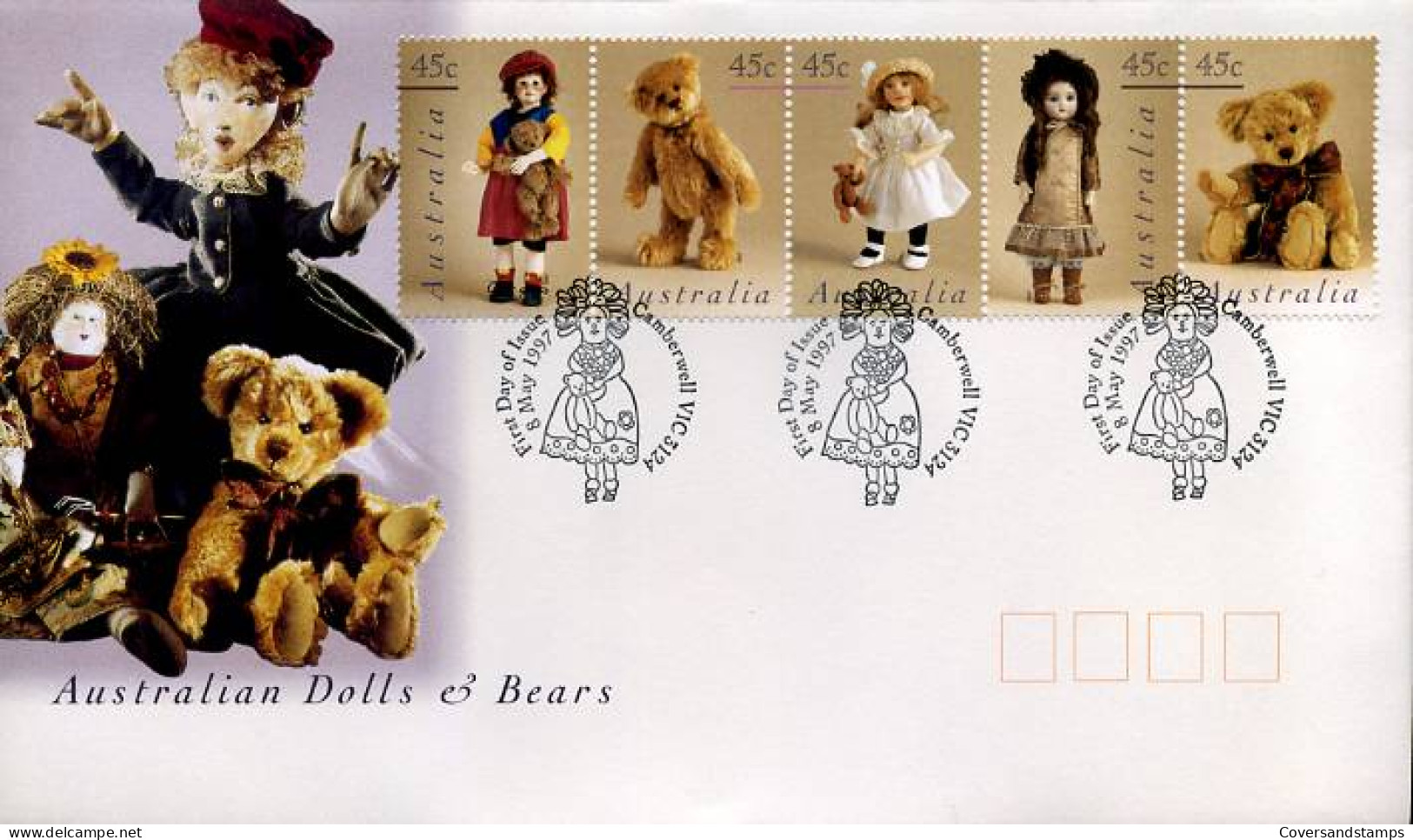 Australië  - FDC -  Australian Dolls And Bears                    - Ersttagsbelege (FDC)