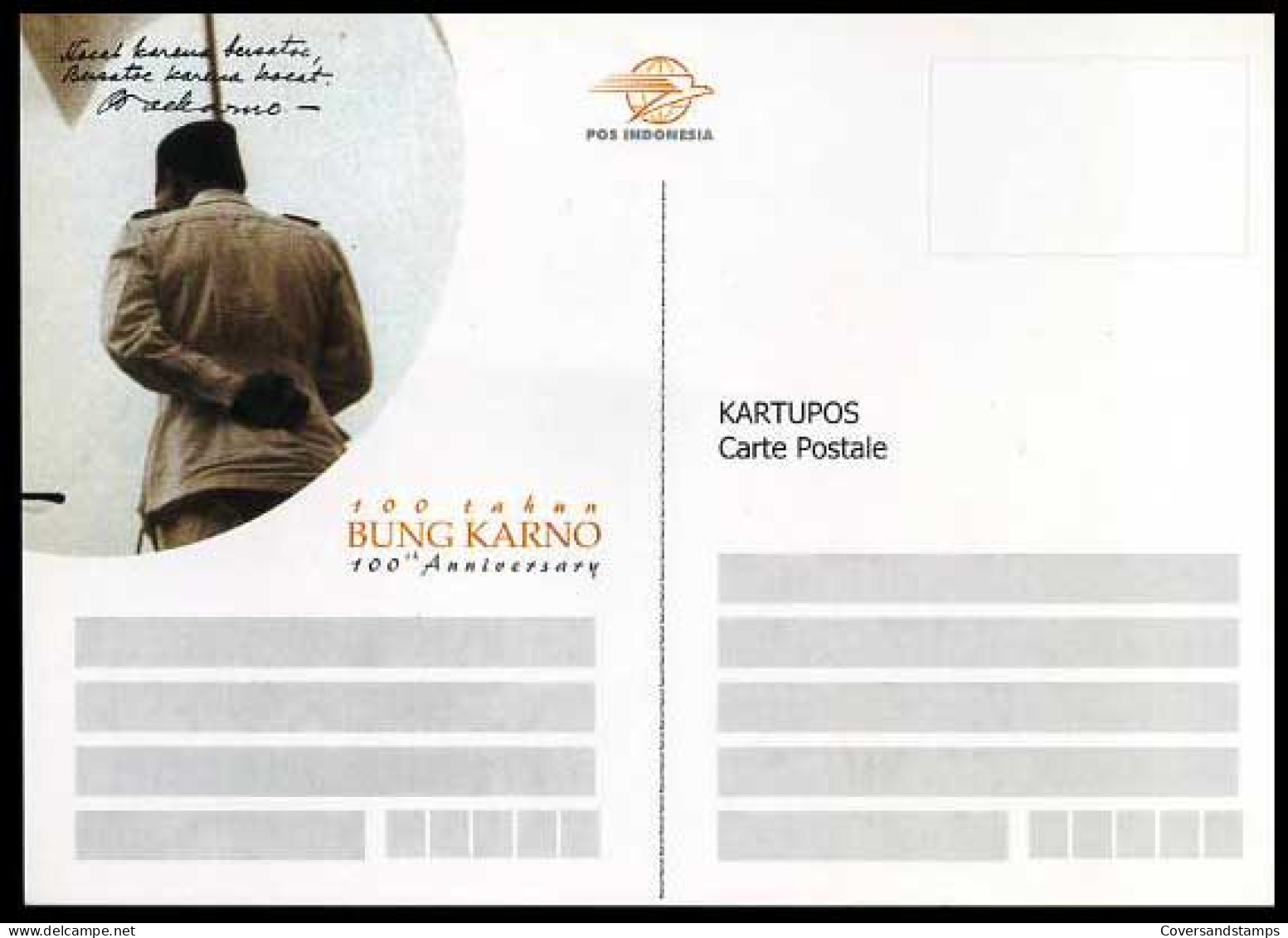 Indonesië - Postkaart - Bung Karno 100th Anniversary              - Indonesia