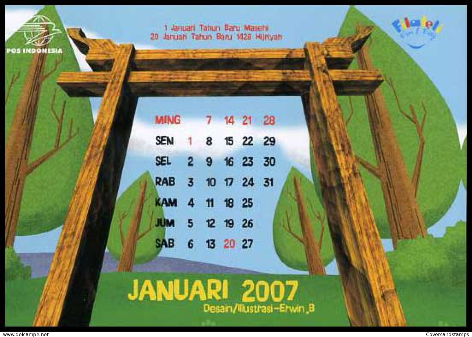 Indonesië - Postkaart -  Januari 2007            - Indonesia