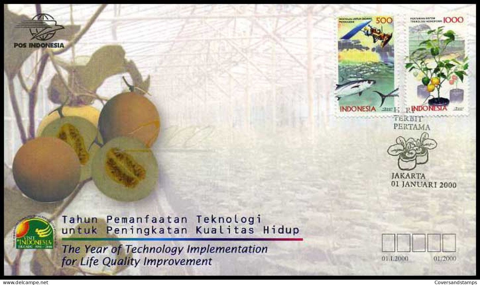 Indonesië - FDC -  Year Of Techn. Implementation For Life Quality Improvement       - Indonesia