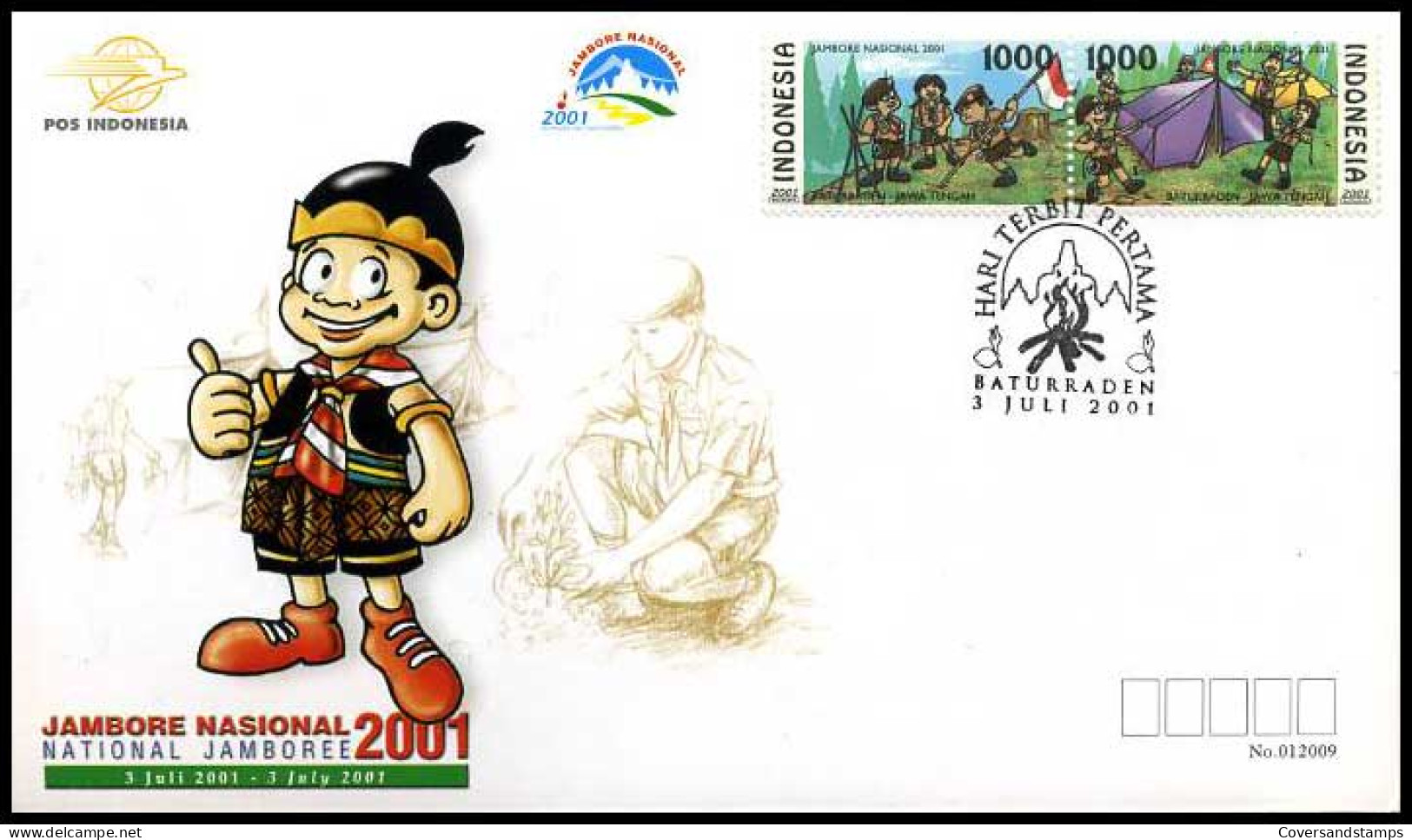 Indonesië - FDC - National Jamboree 2001                     - Indonesien