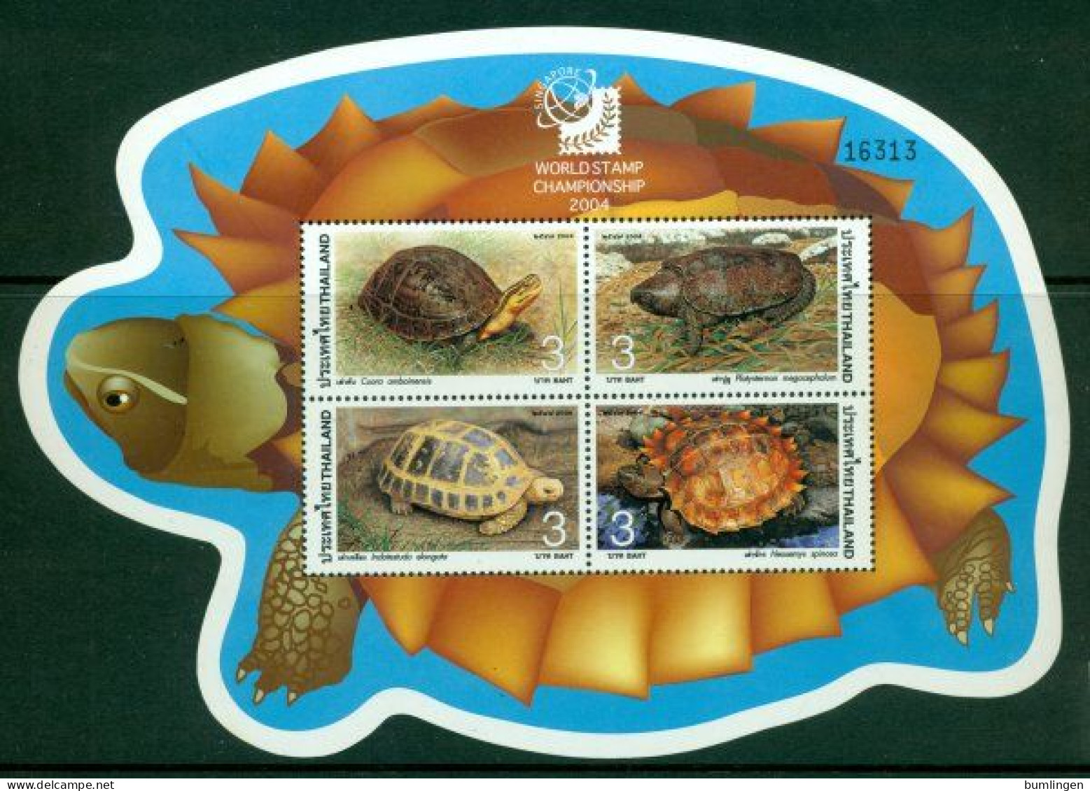 THAILAND 2004 Mi BL 177 I** World Stamp Championships – Turtles [B812] - Tortues