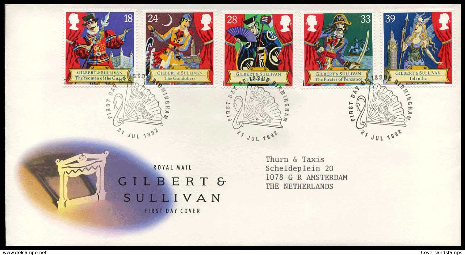 Groot-Brittanië - FDC - Gilbert & Sullivan                          - 1991-2000 Em. Décimales