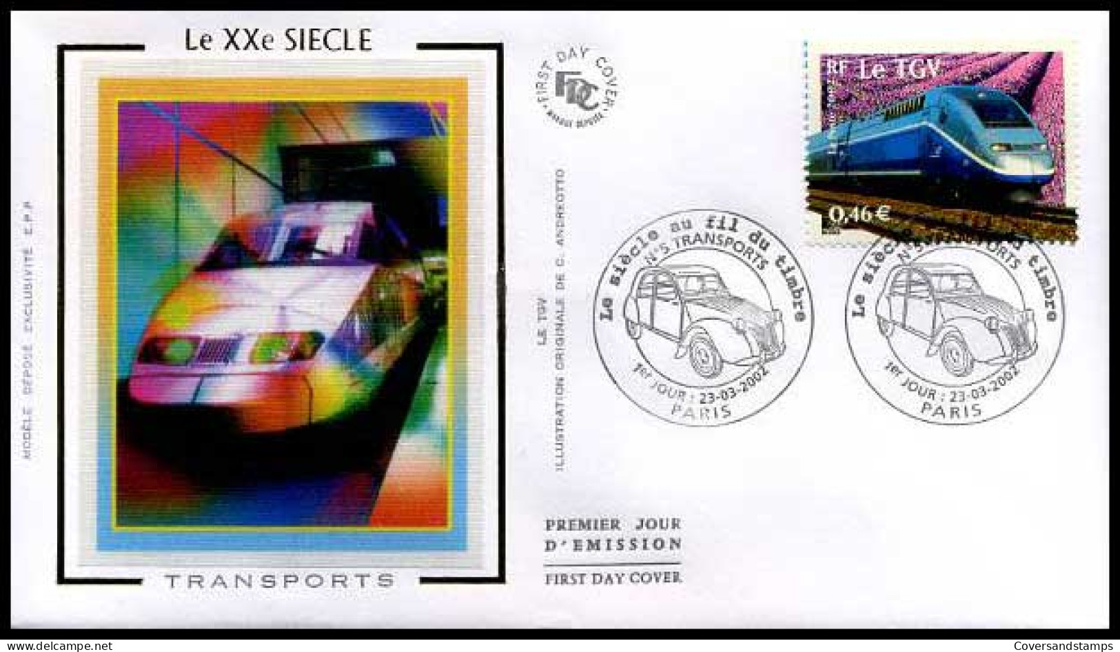 Frankrijk - FDC - Le XXe Siècle : Transports, TGV                           - 1990-1999