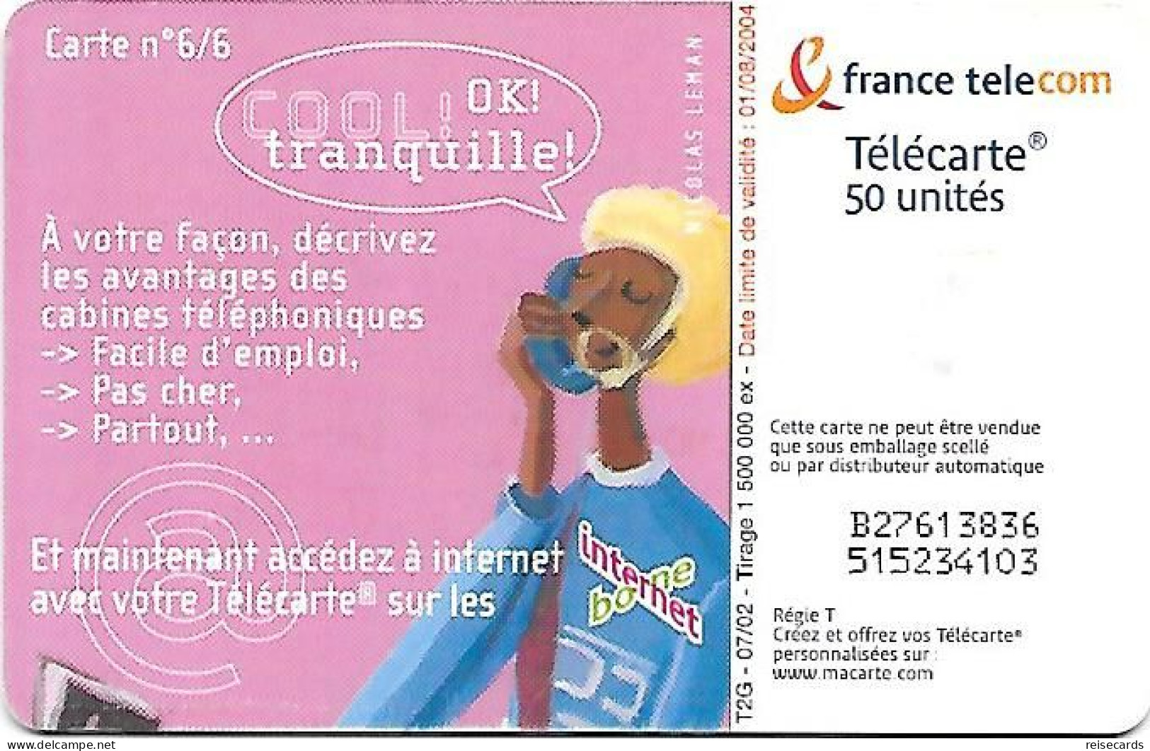 France: France Telecom 07/02 F1232 Cool Tranquille - 2002