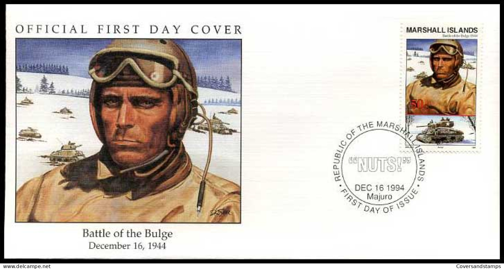 Marshall Islands - FDC - Battle Of The Bulge                   - Marshalleilanden