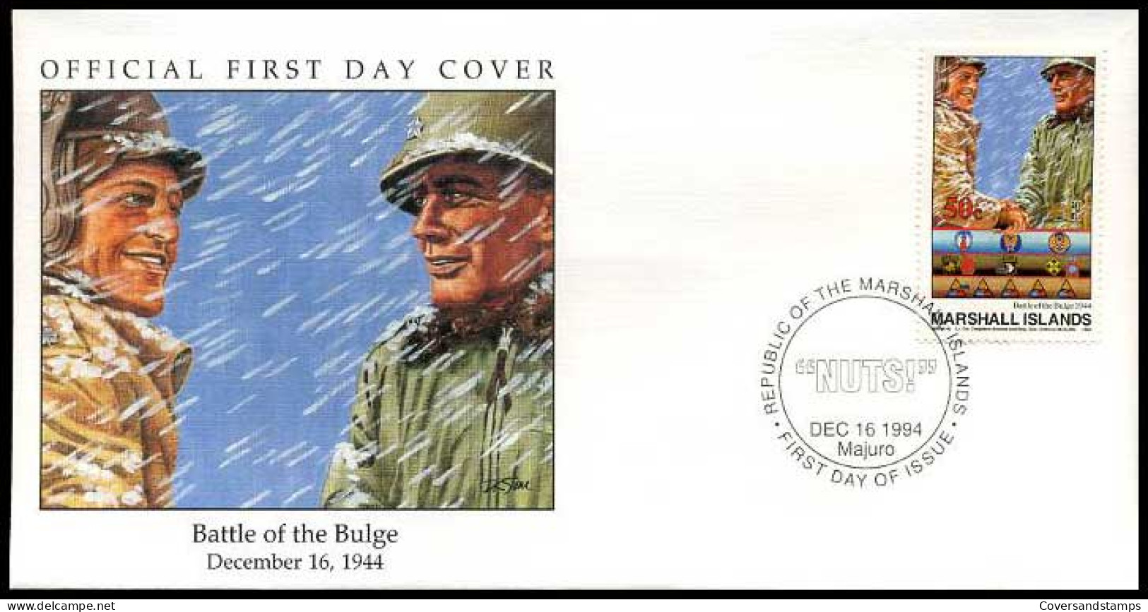 Marshall Islands - FDC - Battle Of The Bulge                   - Marshall Islands