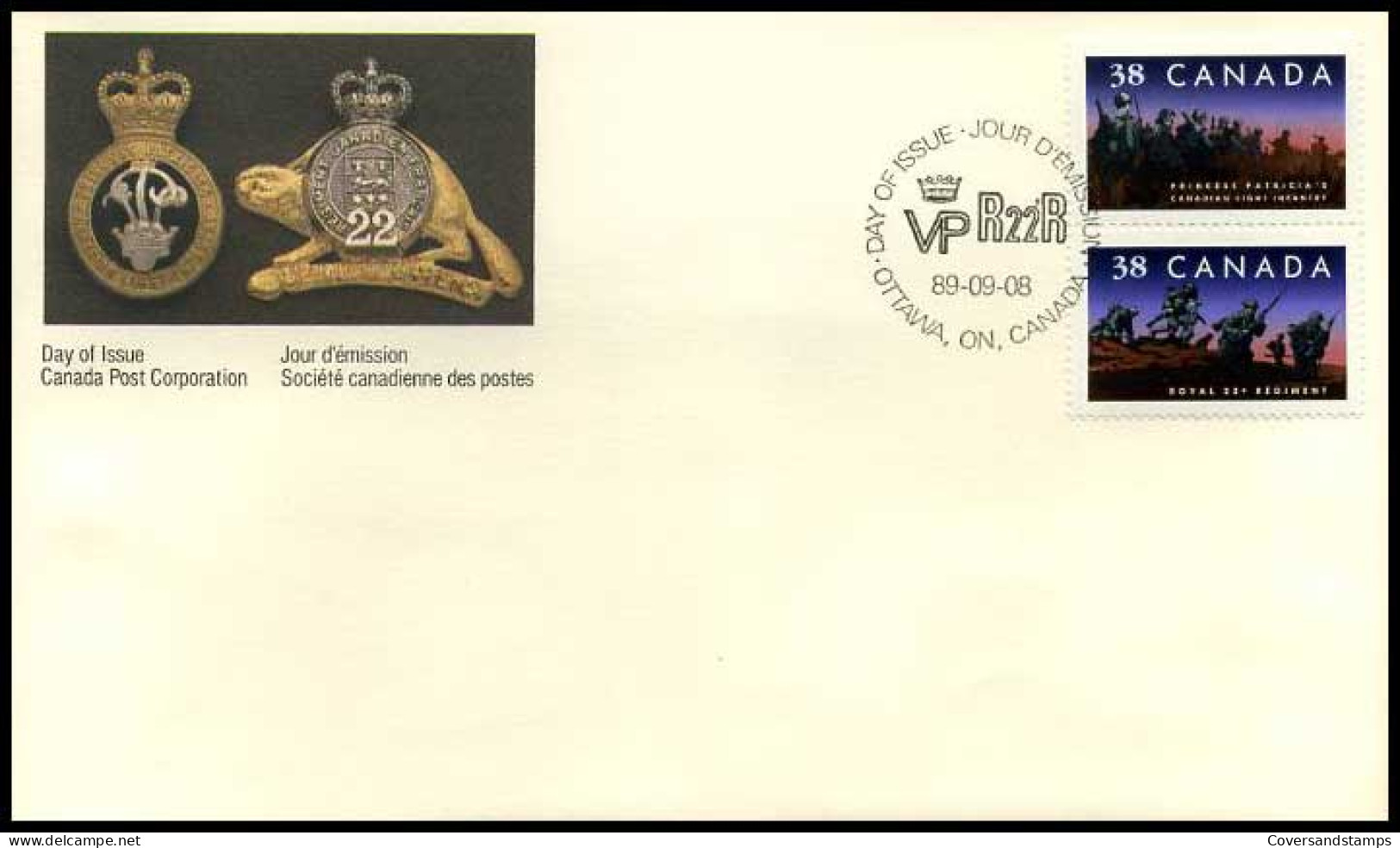 Canada - FDC - Royal 22e Regiment                          - 1981-1990