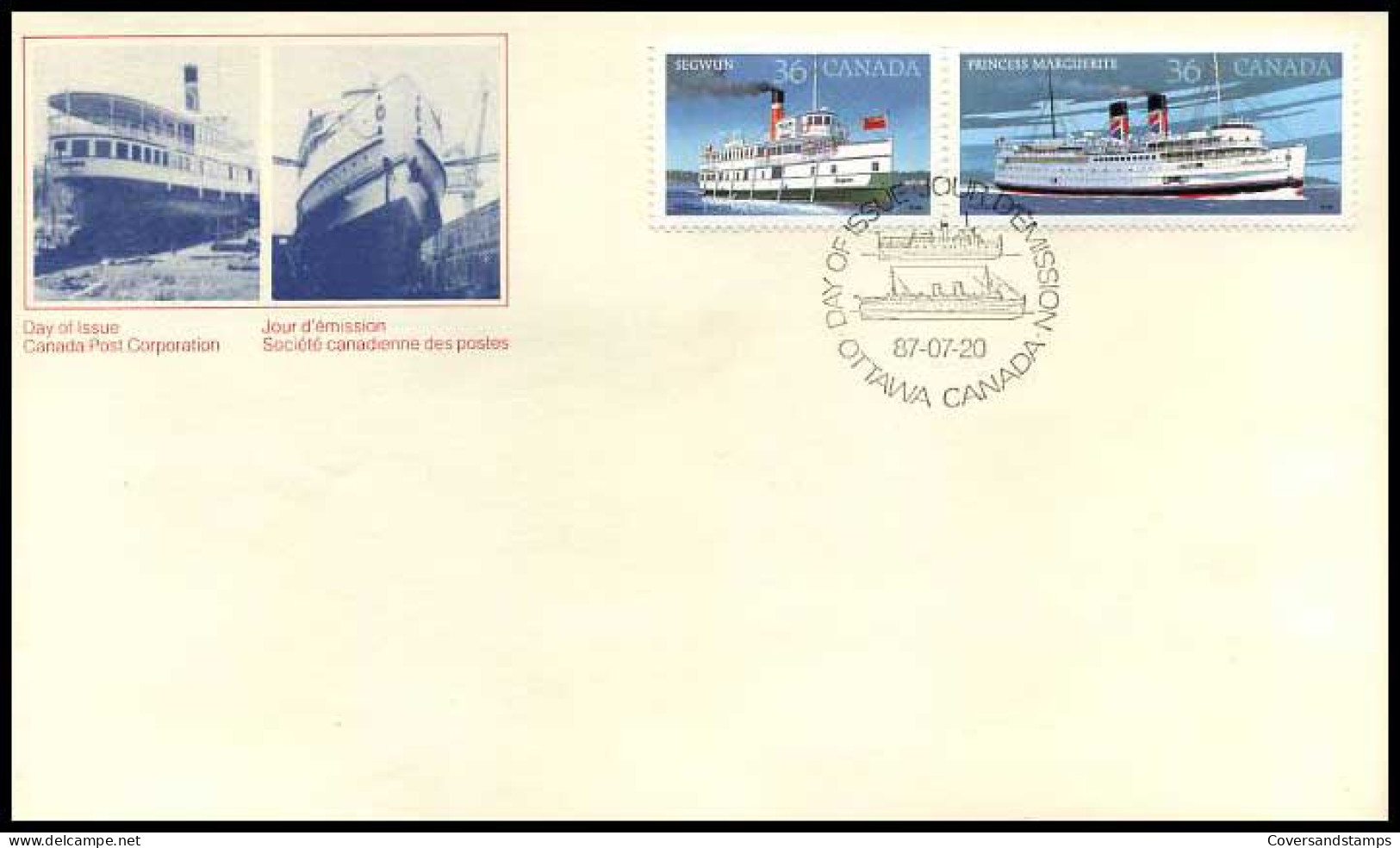 Canada - FDC - Ships: Segwun - Princess Marguerite                      - 1981-1990