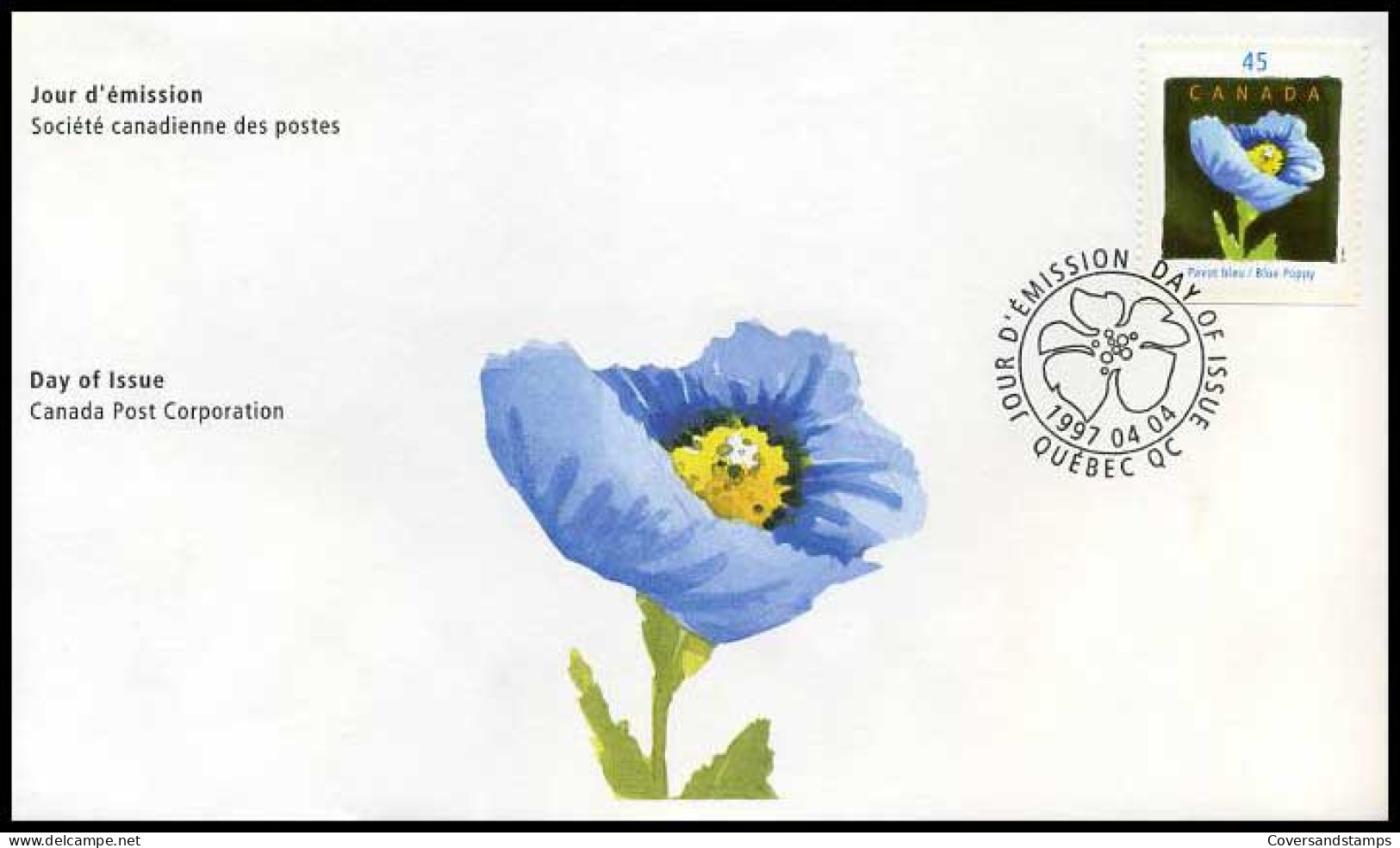 Canada - FDC - Flowers : Blue Poppy                      - 1991-2000