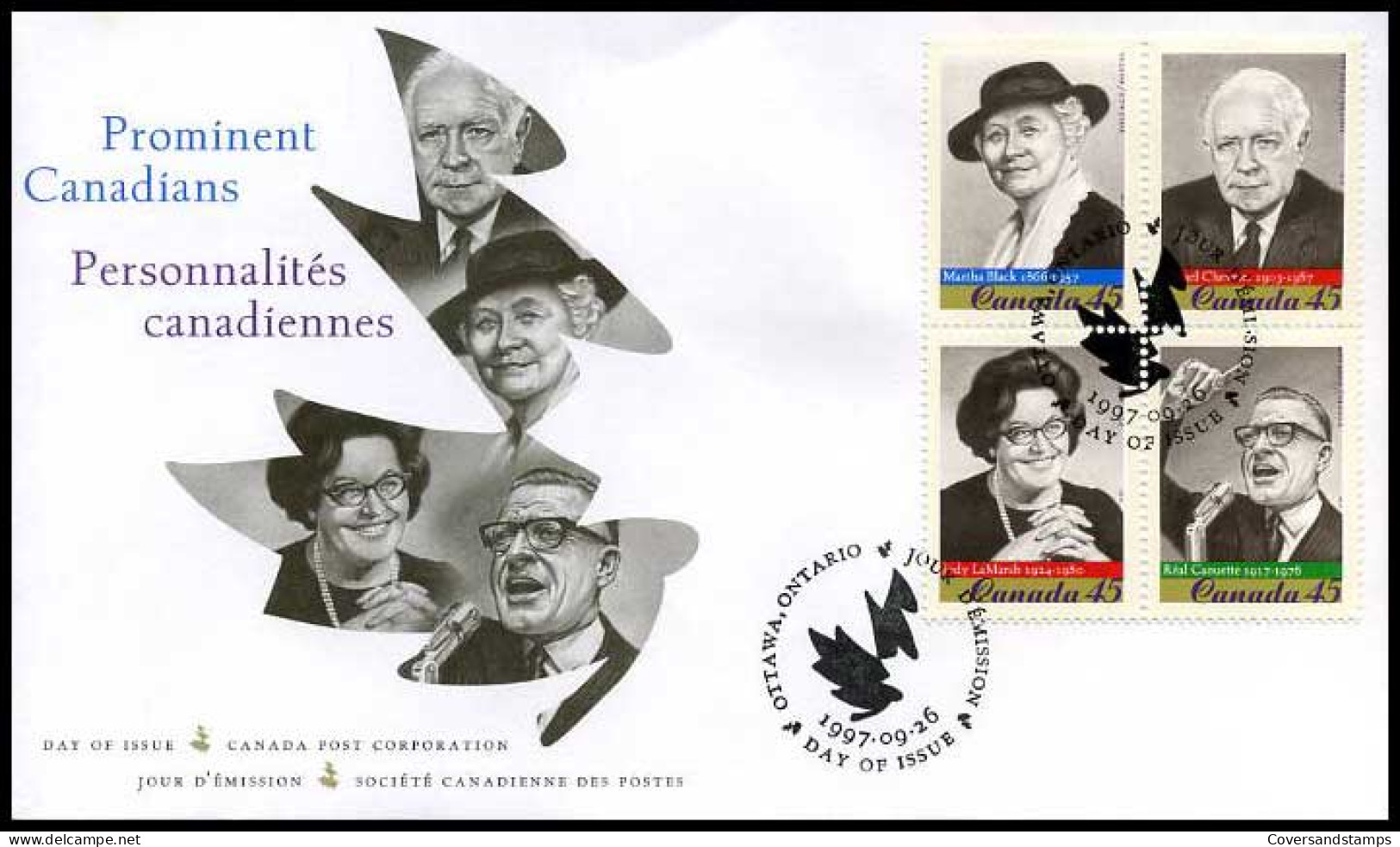Canada - FDC -  Prominent Canadians                      - 1991-2000