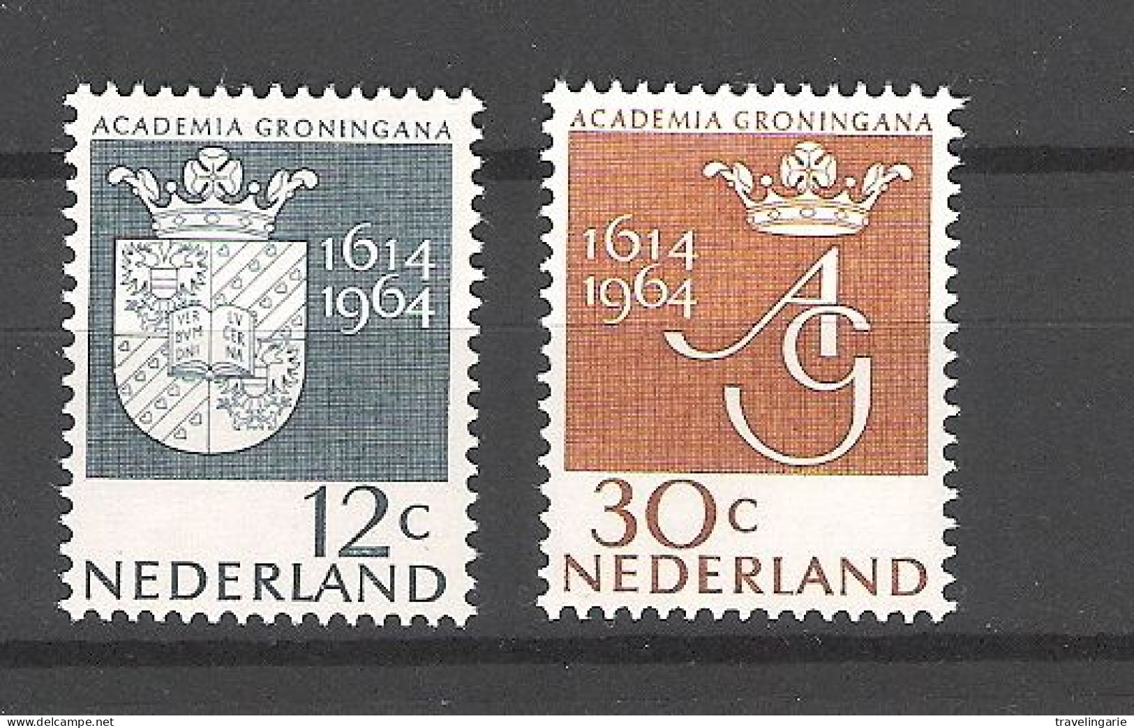 Netherlands 1964 Coat Of Arms Of University Of Groningen NVPH 816/7 Yvert 796/7 MNH ** - Francobolli